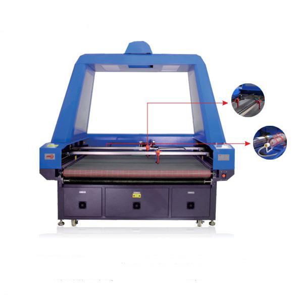Panoramic Camera Double Head Asynchronous Fabric Laser Cutting Machine